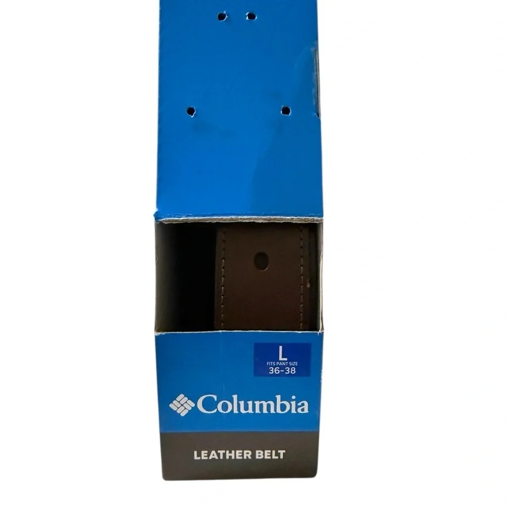 Columbia Men’s Leather Belt · Size Large (Fits 36–38) · Brown